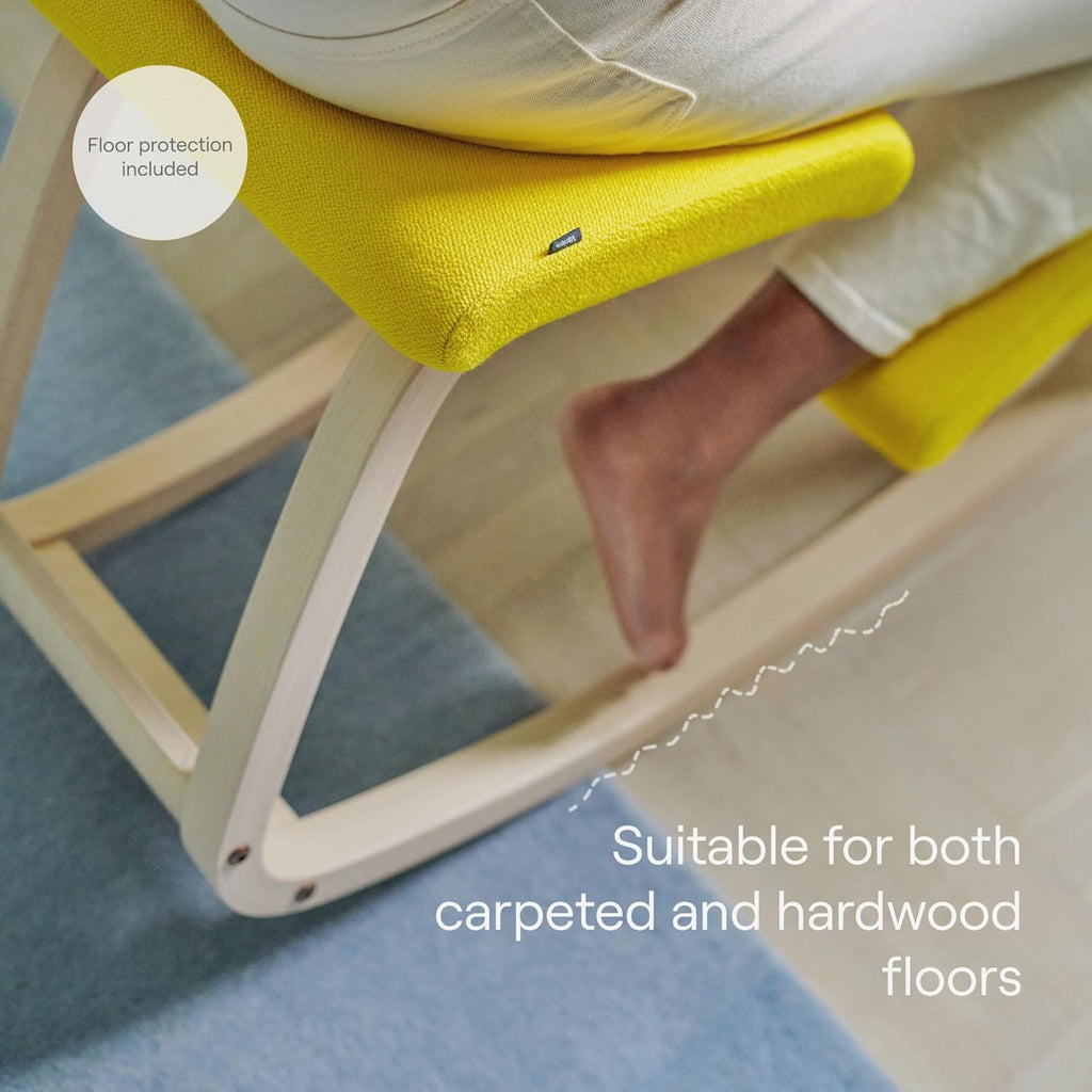 Varier Variable Balans Original Kneeling Chair Designed by Peter Opsvik (Red Revive Fabric with Natural Ash Base)