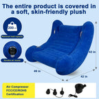 Sensory Rocker Chair for Kids, Inflatable Chair for Kids – Full-Surface Velvet Flocking, 42” x 42” x 46”, Ultra-Durable, Sensory Chair for Autistic ADHD Child Includes Electric Air Pump