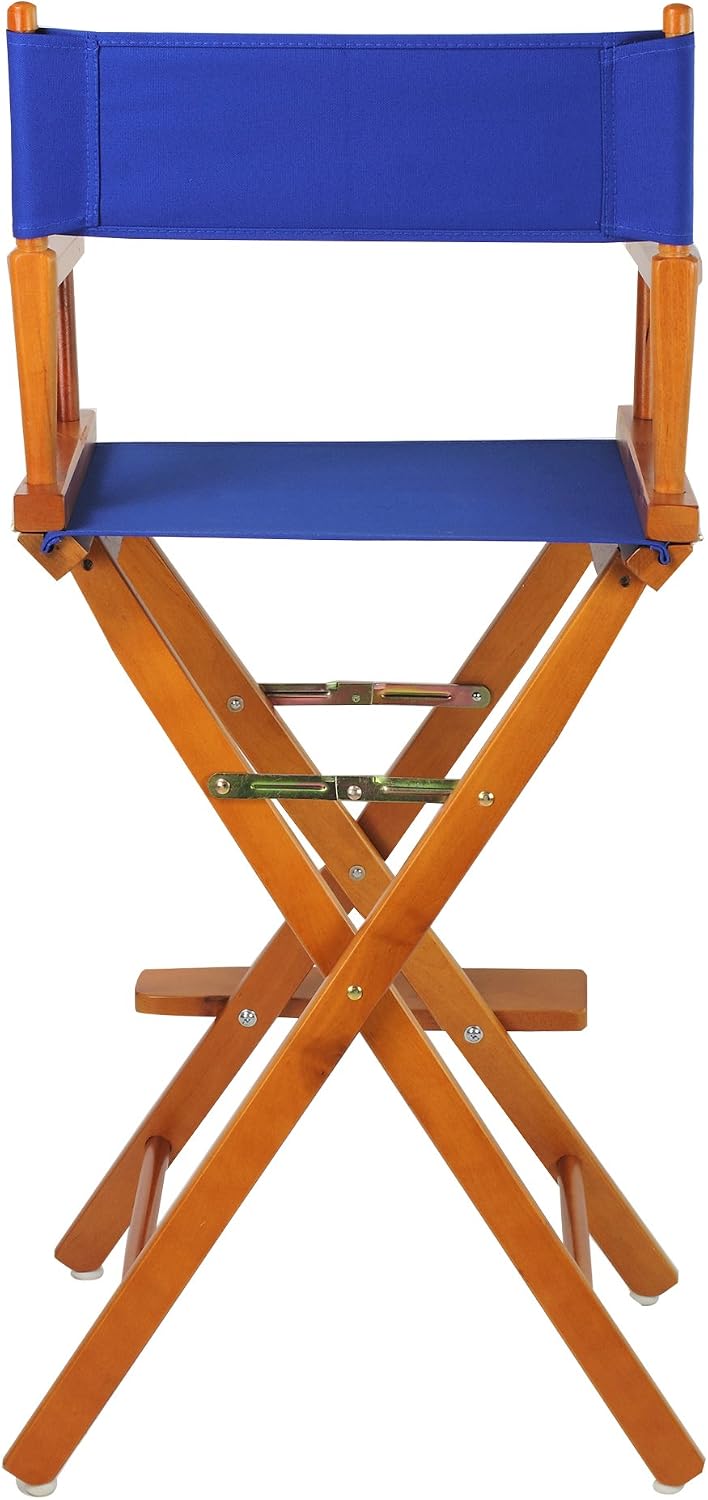 Casual Home 30" Director's Chair Honey Oak Frame-with Royal Blue Canvas, Bar Height