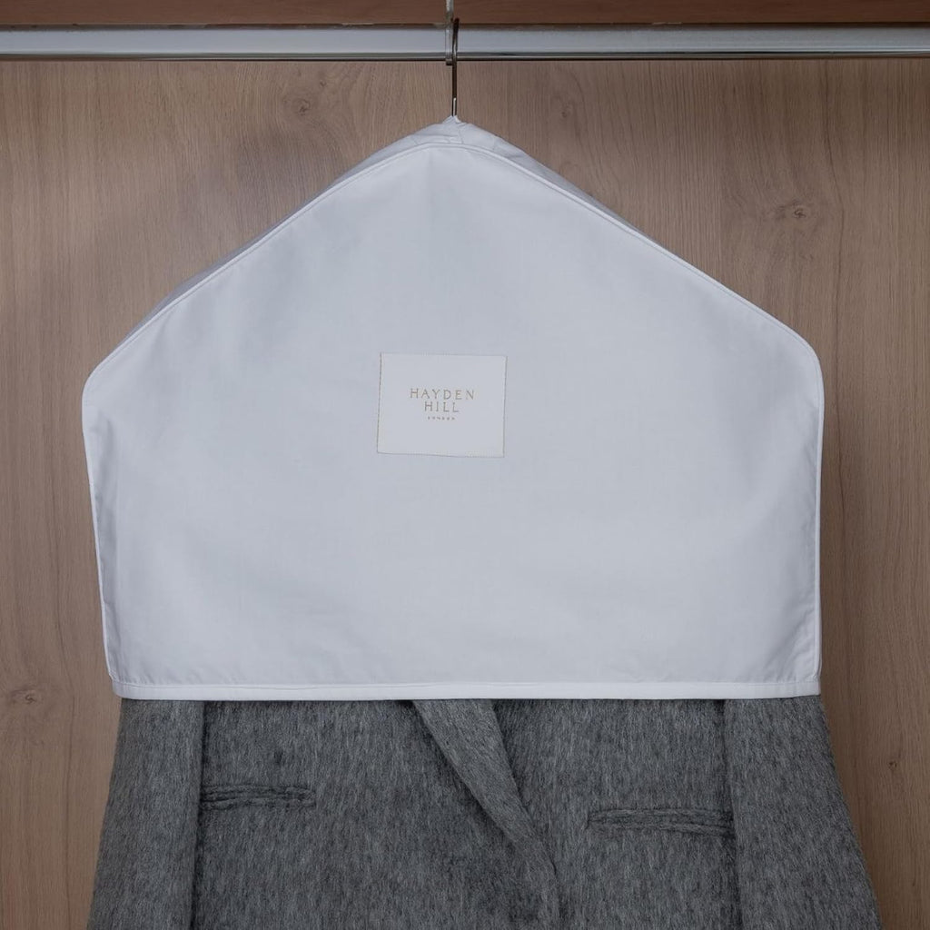 Hayden Hill Luxury Organic Cotton Shoulder Covers - Set of 3 - Clothes Protectors For Hanging Clothes - Dust Covers for Jackets, Clothing and Closet - Carbon Neutral