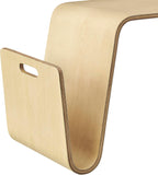 Euro Style Anise End Table | Mid-Century Modern Bentwood Style | Sofa-Side Table for Living Room, Lounge, Bedroom, Nursery, Waiting Areas or Office with Built-in Magazine Storage | Natural Veneer