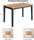 IRONCK Solid Wood Dining Table for 4, 45 Inch Rectangular Kitchen Table with Solid Wood Legs, Easy Assembly, Modern Dinner Table for Dining Room, Kitchen, Living Room (Only Table)