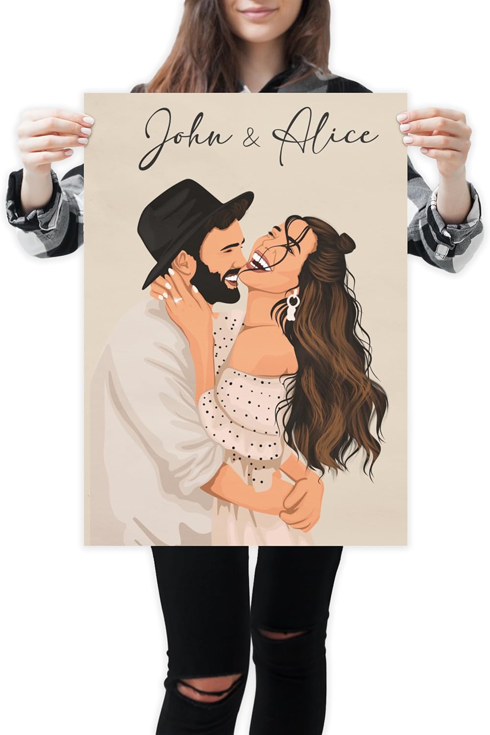 NudoHome Personalized Custom Realistic Portrait – Hand-Drawn from Your Photo | Gift for Mother’s Day, Father’s Day, Christmas, Birthdays, and Anniversaries, gift