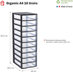 Sundis 10-Drawer DIY Storage Tower, Black
