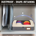 2-in-1 Hat Organizer for Baseball Caps Holds 96-120 Caps Hat Storage with Adjustable Divider Stackable Hats Holder for Closet with Clear lid Cowboy Hat Box for Men Women 4 PCS Beige and Grey