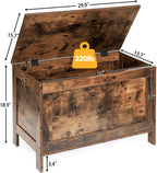 HOOBRO Toy Box, Retro Wooden Look Storage Chest with Safety Hinge, Entryway Storage Bench Supports 220 lb, 29.9 x 15.7 x 18.9 Inches Toy Chest Organizer, Easy Assembly (Rustic Brown) BF75CW01G2