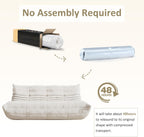 Giant Bean Bag Chair, Oversized Cloud Soft Memory Foam Bean Bag Sofa, Vacuum Compressed No Assembly Comfortable Lounge Couch for Living Room Family Rest Leisure Use (White, 3-Seater)