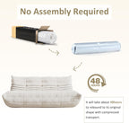 Giant Bean Bag Chair, Oversized Cloud Soft Memory Foam Bean Bag Sofa, Vacuum Compressed No Assembly Comfortable Lounge Couch for Living Room Family Rest Leisure Use (White, 3-Seater)