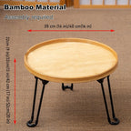 Round Coffee Table Sofa Side Table with Fluted Simple Center Table for Living Room, Farmhouse Cocktail Table End Table Multifunctional for Plant Shelf Indoor/Outdoor(Brown,40x40x32cm/16x16x13in)