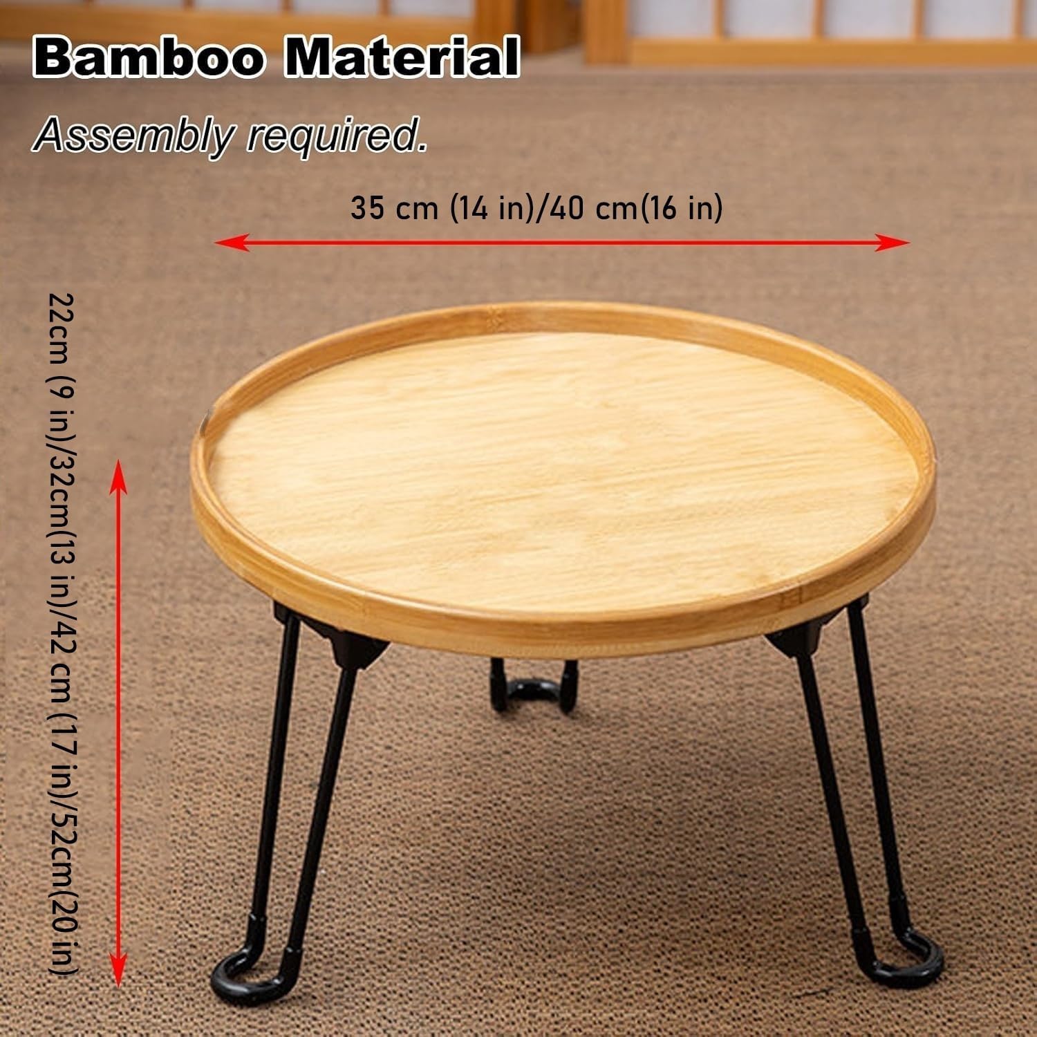 Round Coffee Table Sofa Side Table with Fluted Simple Center Table for Living Room, Farmhouse Cocktail Table End Table Multifunctional for Plant Shelf Indoor/Outdoor(Brown,40x40x32cm/16x16x13in)