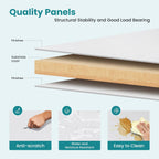 OLIXIS Home Office Computer Desk, Small Office 32-inch Writing and Study Desk, Bedroom Table with Metal Frame and Wooden Top, Compact Modern Study Table for Home Use, White