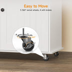 ComfyCorner 60" Rolling Large Kitchen Island on Wheels with Extendable Table, Drop Leaf & Power Outlet, Mobile Kitchen Cart with Storage Cabinet, 2 Drawers, Spice Rack, Towel & Knife Holder, White