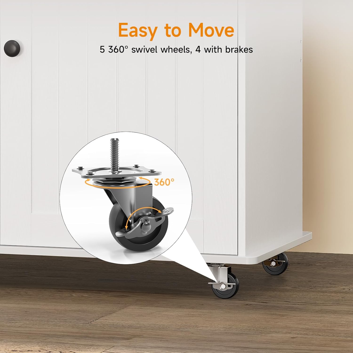 ComfyCorner 60" Rolling Large Kitchen Island on Wheels with Extendable Table, Drop Leaf & Power Outlet, Mobile Kitchen Cart with Storage Cabinet, 2 Drawers, Spice Rack, Towel & Knife Holder, White