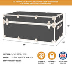 Rhino Trunk & Case Classic XL Trunk With Wheels 34"x20"x15", 1500+ lbs Capacity - Many Colors, Soft-Close Lid. Strong, USA Made Summer Camp Footlocker and Secure College Dorm Storage Chest