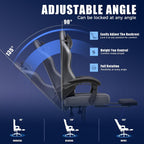 GTPLAYER Gaming Chair with Footrest, Recliner Chair with Headrest & Lumbar Support, Linkage Armrest, Ergonomic Gaming Chair 350lbs, High Back Office Home, Grey