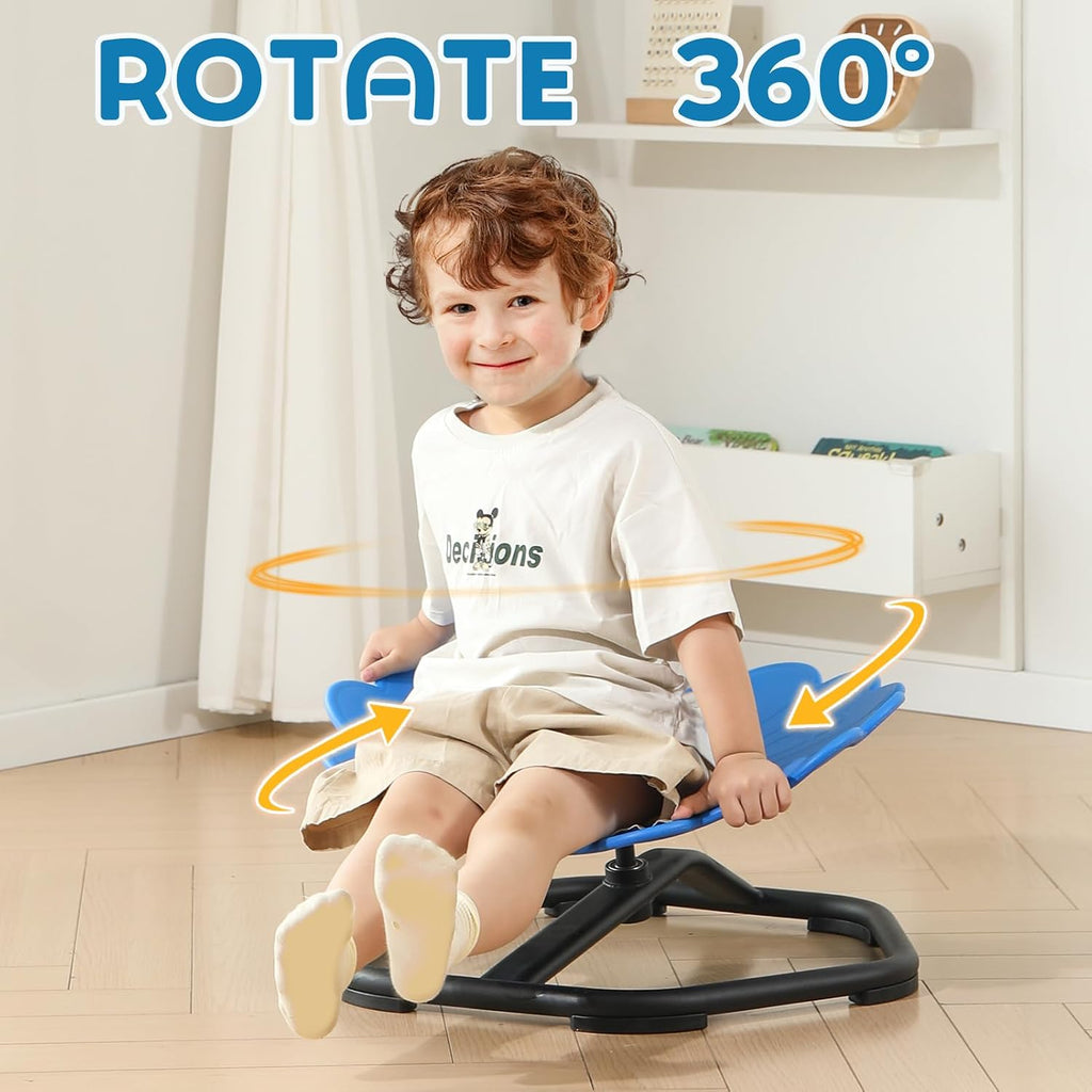 YGJT Kids Sensory Swivel Chair, Spinning Chair for Autistic Kids & ADHD Children, Autism Sensory Products Sit and Spin Activity Toys, Toddler Wobble Training Body Coordination, Blue