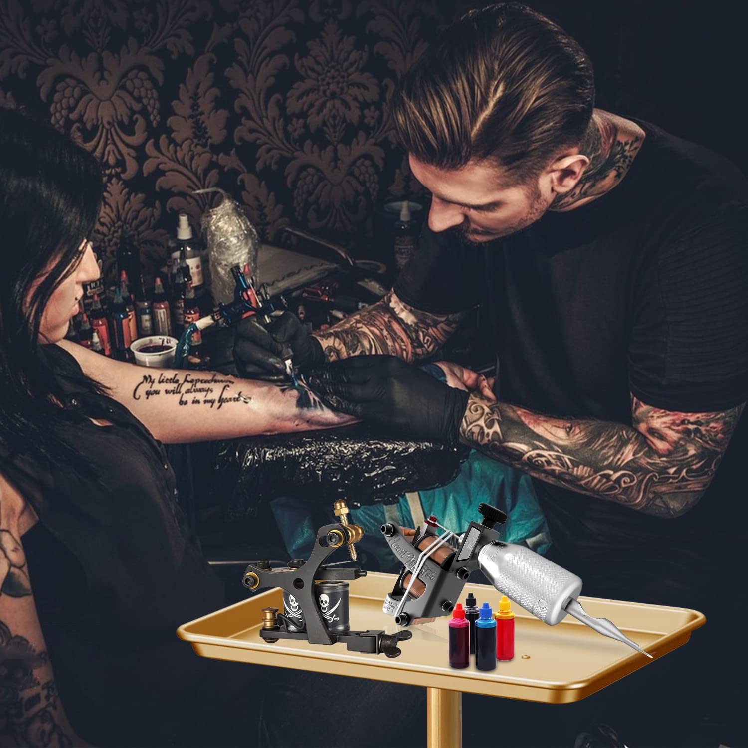 Retain Time Premium Aluminum Salon Tray, Sturdy Corrosion-Resistant Adjustable Tray is Used for Salon Tray on Wheels, Salon Tool/Color Tray, Beauty Spa Tray, Dentist Tray, Etc.…(Gold)