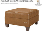 SITJOY Faux Leather Modular Sectional Sofa with Storage, Mid Century Modern Sectional Couches for Living Room, Accessories, Storage Ottoman Sectional, Brown