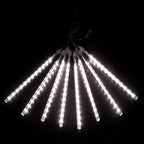LJLNION 24 Tubes Meteor Shower Lights, Outdoor Icicles Christmas Decor, 12 Inch 864 LED Snow Falling Connectable Raindrop Lights, Xmas Wedding Party Tree Holiday Decoration, White