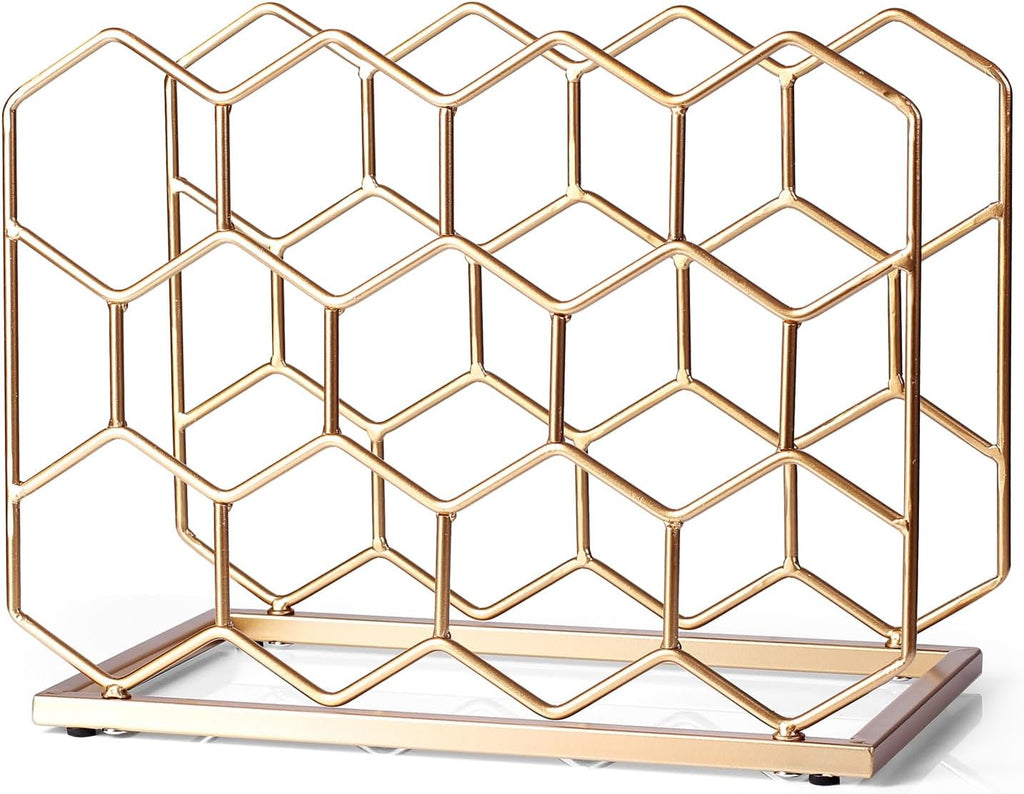 14 Bottle Countertop Wine Rack - Freestanding Modern Gold Metal Wine Rack - Tabletop Wine Holder Stand for Cabinet, Pantry, Wine Bottle Storage……