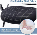 DUMOS Office Desk Chair with Sled Base Set of 6, Ergonomic Executive Mesh Computer Chairs with Lumbar Support for Home Bedroom Waiting Reception Guest Student