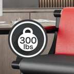 wonline Waiting Room Bench, Office Furniture Reception Chairs with Arms, Leather Chairs is Suitable for Clinic,Airport,Hospital,Barber,Salon,Bank-(Red&Black,3 Seat)
