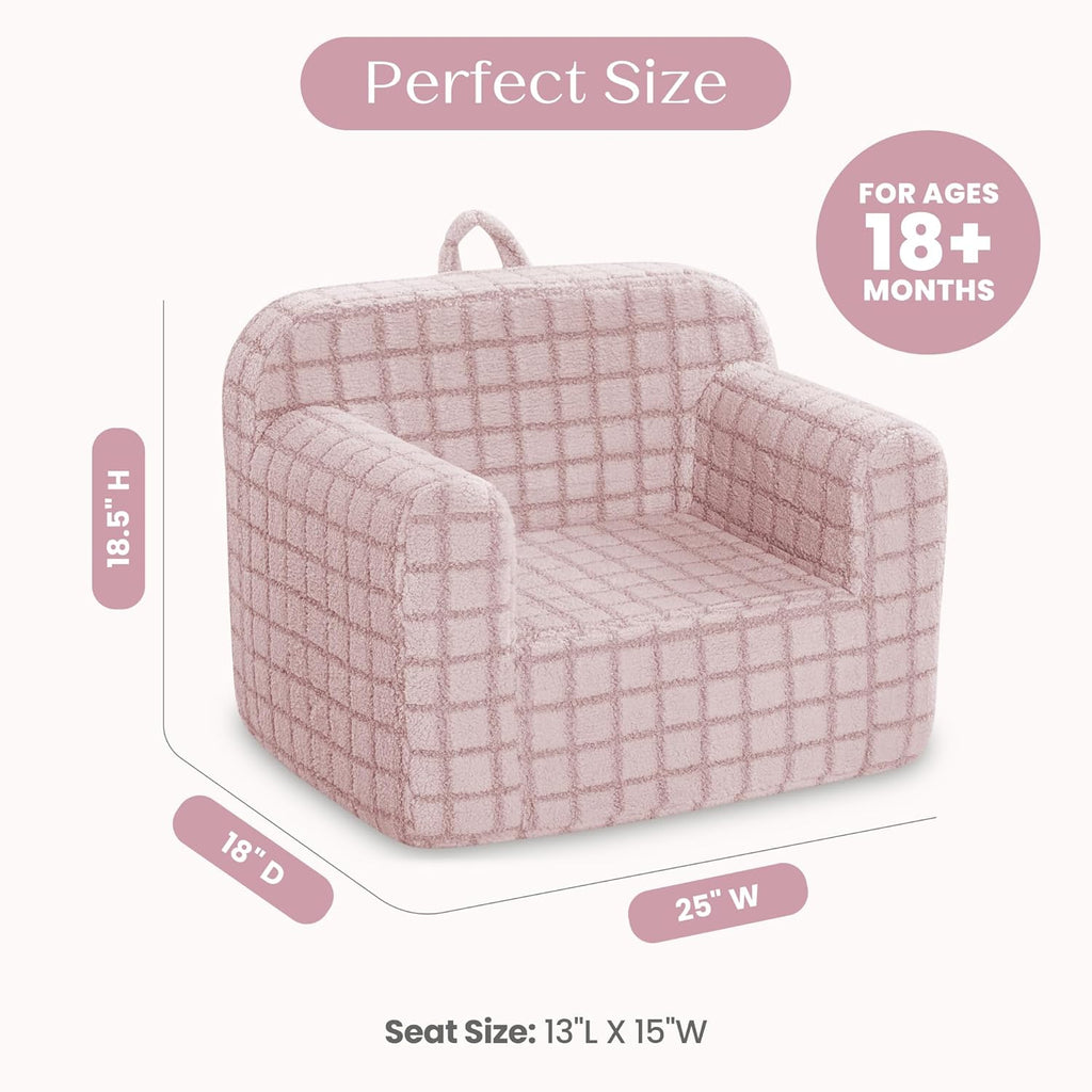 Delta Children Checkered Cozee Chair, Pink