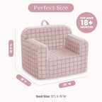 Delta Children Checkered Cozee Chair, Pink