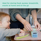 Olababy Clear Sense Silicone Storage Containers 4pk for Baby Food, Snacks, Formula, Puree, Sauce & More | Micro Plastic & BPA-Free | Daycare Essentials for Toddlers and Kids (Blueberry, 4 oz / 120 ml)