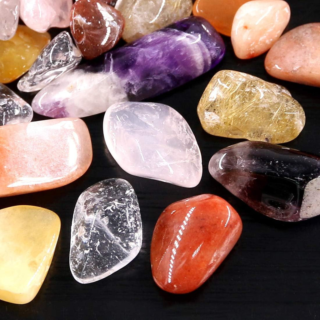 Swpeet 1.1 Pound Small Tumbled Chips Stone Gemstone Chips Crushed Pieces Irregular Shaped Stones Crystal Chips Stone Perfect for Jewelry Making Home Decoration