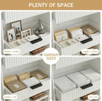 White File Storage Cabinet & 4-Tier Multifunctional Storage, 51.1”Tall Storage Cabinet, Narrow Storage Cabinet for Home Office, Bathroom, Kitchen, Pantry, Living Room, Bedroom