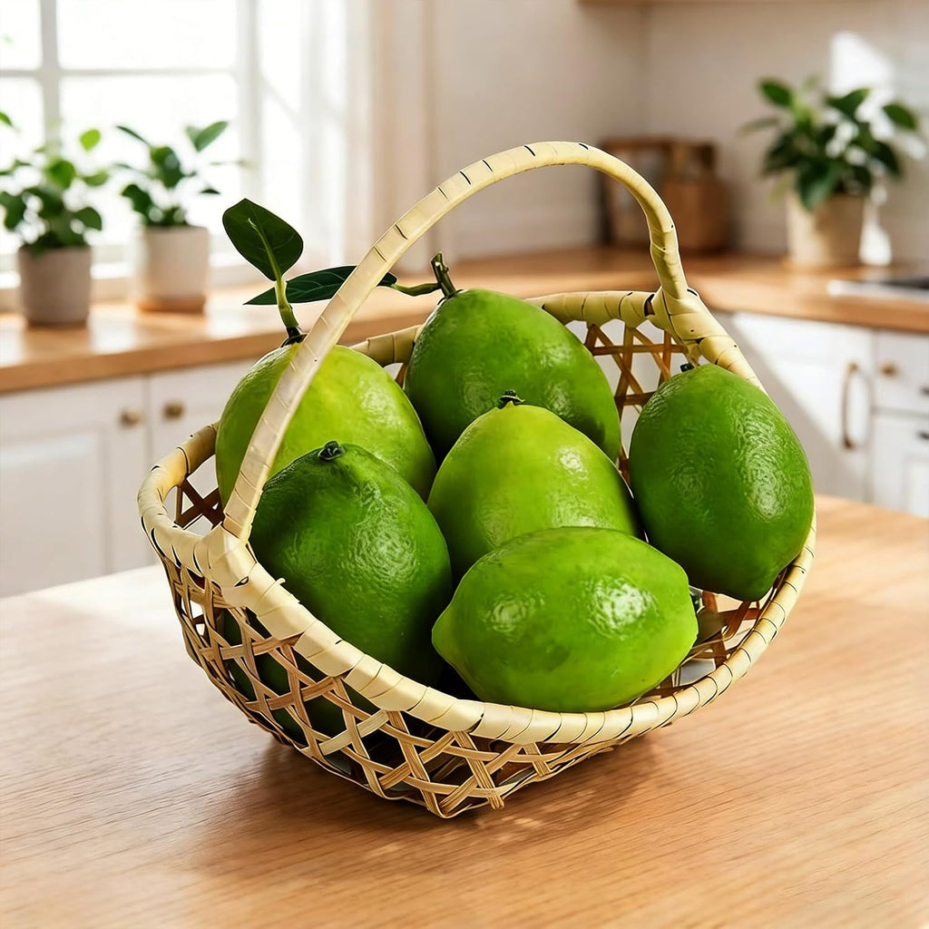 12 Pcs Artificial Lemons and Limes Fake Lemons Limes Set Realistic Fake Fruit for Home Kitchen Decor Green Lemon Mixed Set for Photography Props Table Centerpieces Party Decoration