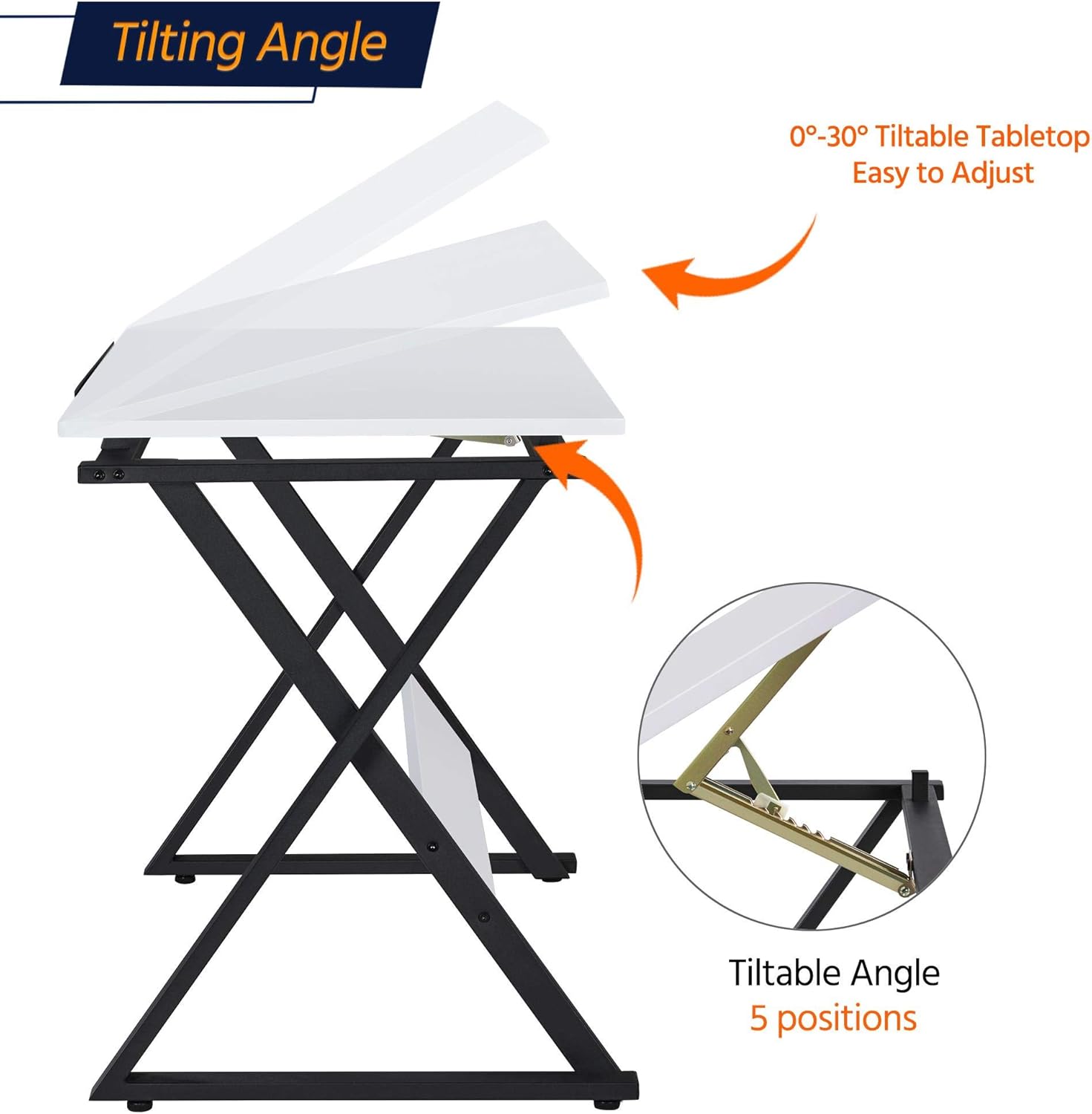 Yaheetech Drafting Table for Artists Art Desk Drawing Painting Studying Table w/Tilted Tabletop Art Craft Work Station for Adults Home Office School Use