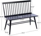 DUHOME Entryway Bench, Black Dining Bench with Spindle Back Farmhouse Wood Windsor Bench for Foyer Balcony Living Room, Black