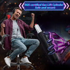 Gaming Chair Ergonomic Home Office Video Game Chairs Massage PU Leather Computer Chair Adjustable Swivel Chairs with Lumbar Support Headrest, Red
