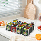 Tea Bag Organizer, Acrylic Tea Bag Holder, Clear Tea Packet Storage Box with Lid, Home Decor