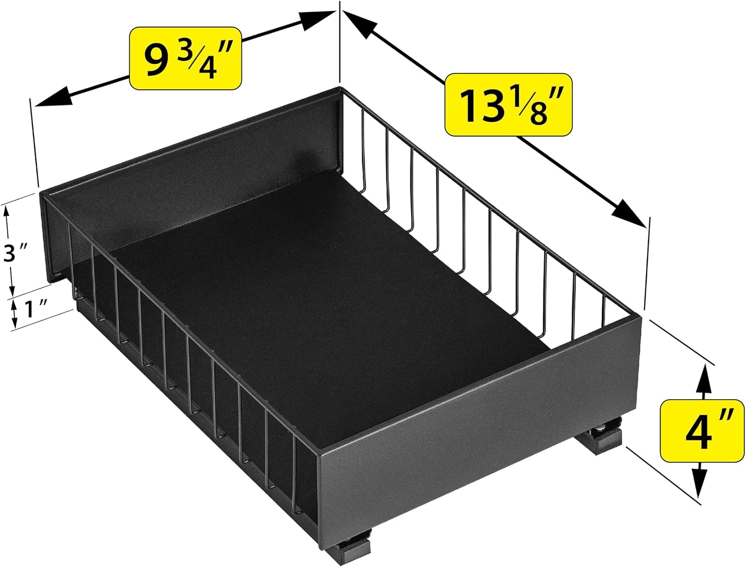LYNK PROFESSIONAL® Pull Out Cabinet Organizer, 10" x 14" Single Tier Slide Out Drawers for Kitchen Cabinets - Sliding Pull-Out Pantry Shelves – Home Shelf Organizers - Lifetime Ltd. Warranty, Black
