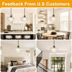 Pendant Lights Kitchen Island, Oil Rubbed Bronze Pendant Light Fixtures with 11" Clear Hammered Glass Shade, Modern Hanging Pendant Lights Fixture for Kitchen Island Dining Room Hallway Foyer Entryway