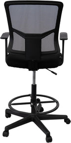 Stand Up Desk Store Sit to Stand Drafting Task Stool Chair for Standing Desks with Adjustable Footrest and Armrests (Black)