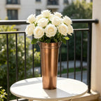 Hosley Antique Bronze French Bucket Vase with Handles 6" Dia x 15" H, Perfect for Weddings, Parties, Country Picnics, Floral Arrangements, Tableware Storage, or Candle Gardens - Rustic Farmhouse Décor