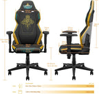 KARNOX Ergonomic Gaming Chair for Adults PU,Office Chair High Back,Game Chair Big and Tall with Headrest and Lumbar Support,Racing Style Gaming Chair,Black and Yellow