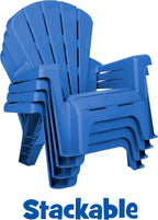 Little Tikes Kids Garden Chair 4 Pack in Blue, Outdoor Toddler Activity Adirondack Chairs for Picnic, Garden, Patio, Backyard & Beach, Outdoor Chair Set