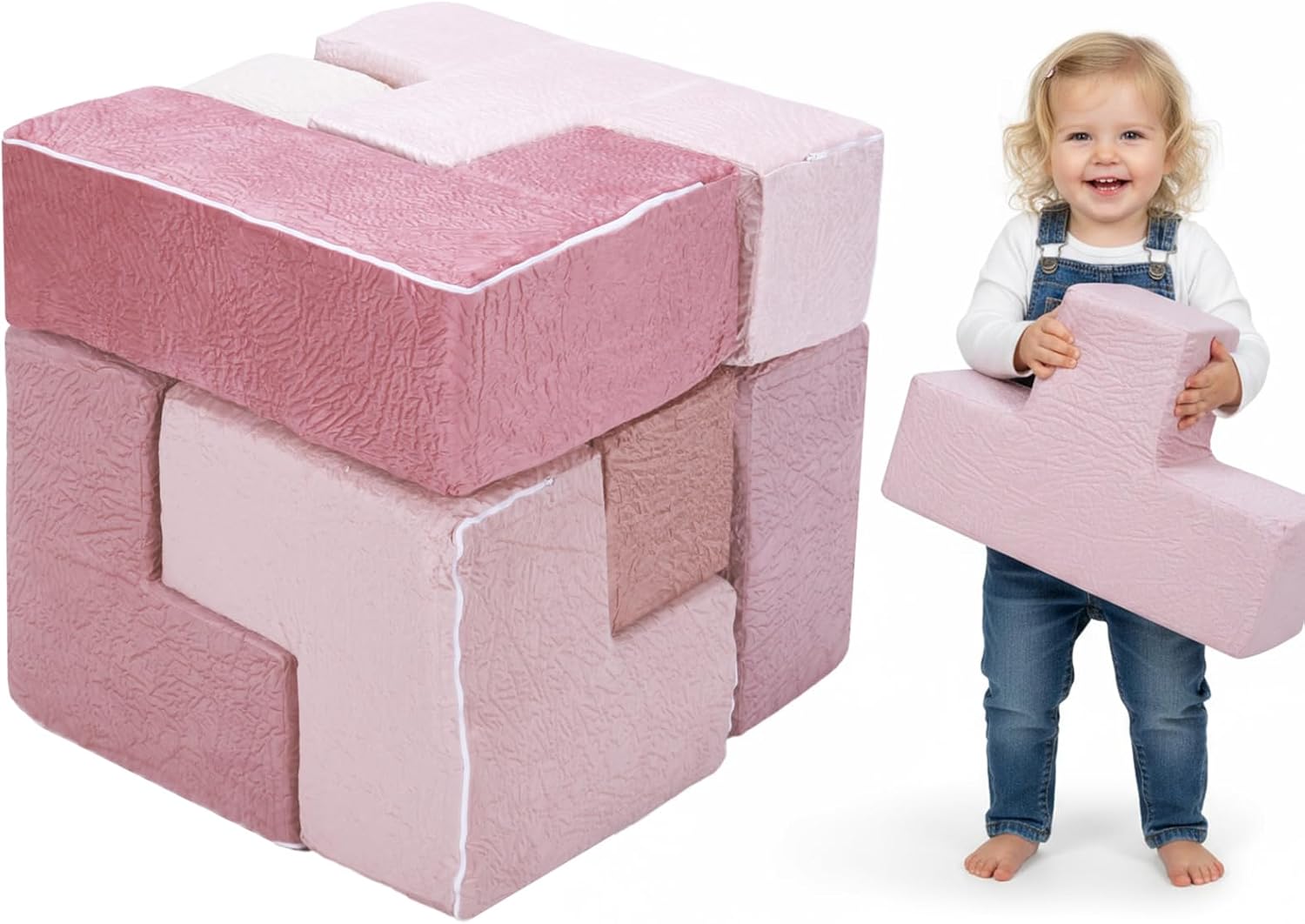 7Pcs Elastic Sponge Toddler Cushions Wear Resist Inspiring Creativity Blocks Chair for Kids Bedroom Playroom Furnitures