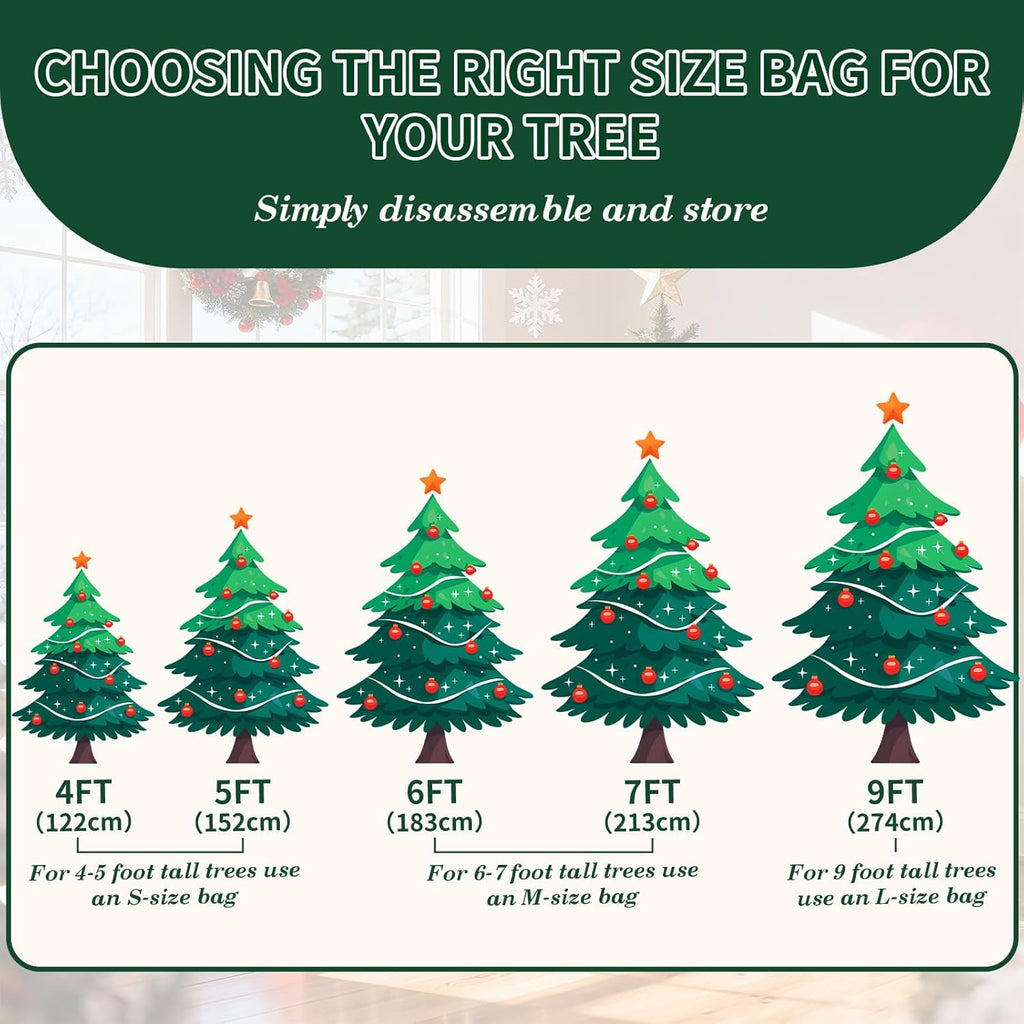 3FT/4FT/4.5 FT Christmas Tree Storage Bag, Heavy Duty Christmas Tree Bag with Reinforced Handles and Dual Zippers Wide Opening, Large Capacity fits for Artificial Christmas Tree, Black
