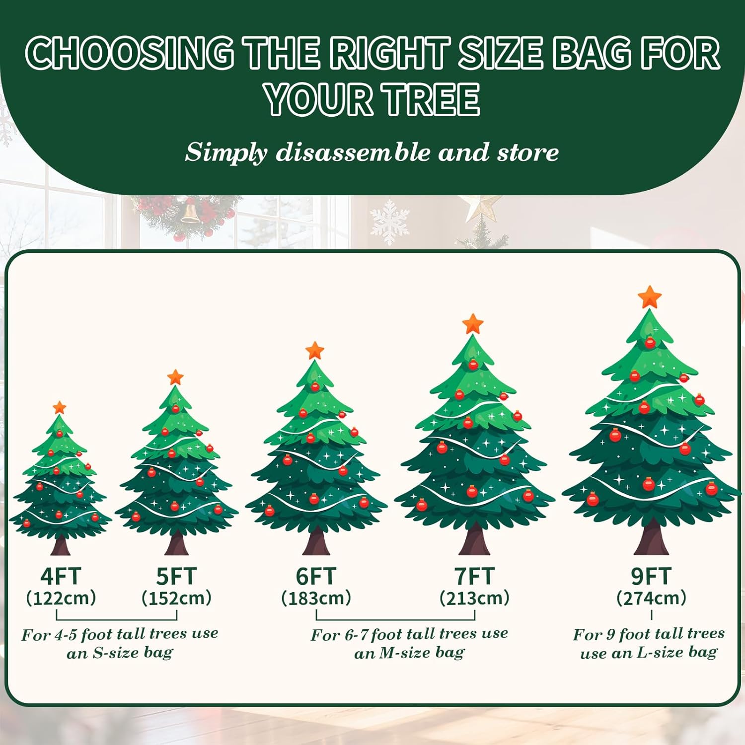 3FT/4FT/4.5 FT Christmas Tree Storage Bag, Heavy Duty Christmas Tree Bag with Reinforced Handles and Dual Zippers Wide Opening, Large Capacity fits for Artificial Christmas Tree, Black