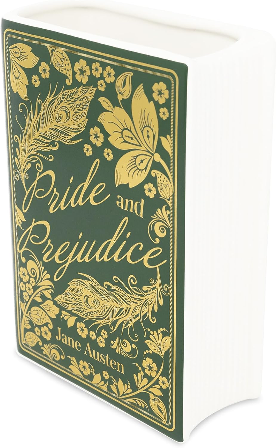 Steel Mill & Co Original Large Book-Shaped Decorative Vase, Ceramic Vases for Home Decor, Cute Bookshelf Decor, Unique Vase for Book Lovers (Pride and Prejudice - Collector's Edition)