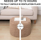 Poofieotto Pouf Ottoman Footstool 20x14In Couch Ottoman Footrest Caramel | All-in-one Foam Floor Pouf,Ottoman Coffee Table,Footstool Ottoman Boho Poof Home Decor Beanbag Chairs for Living Room Bedroom