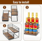 6 Bottle Coffee Syrup Rack Organizer 2 Tier Syrup Holder Stand for Coffee Bar Syrup Storage Shelves for Bar Family Storage Small Wine Rack for Syrup Wine Dressing