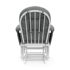 Storkcraft Premium Hoop Glider & Ottoman (White/Gray) — GREENGUARD Gold Certified Nursery Glider, Solid Wood Craftsmanship, Smooth-Gliding, Award-Winning
