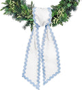 Wreath Sash for Front Door Light Blue Cotton Wreaths Satin Sash Burlap Garland Ribbon Accessories for Wreath Yard Doorway Indoor Outdoor Bow Bridal Shower Home Decor,5.11 x 55.1